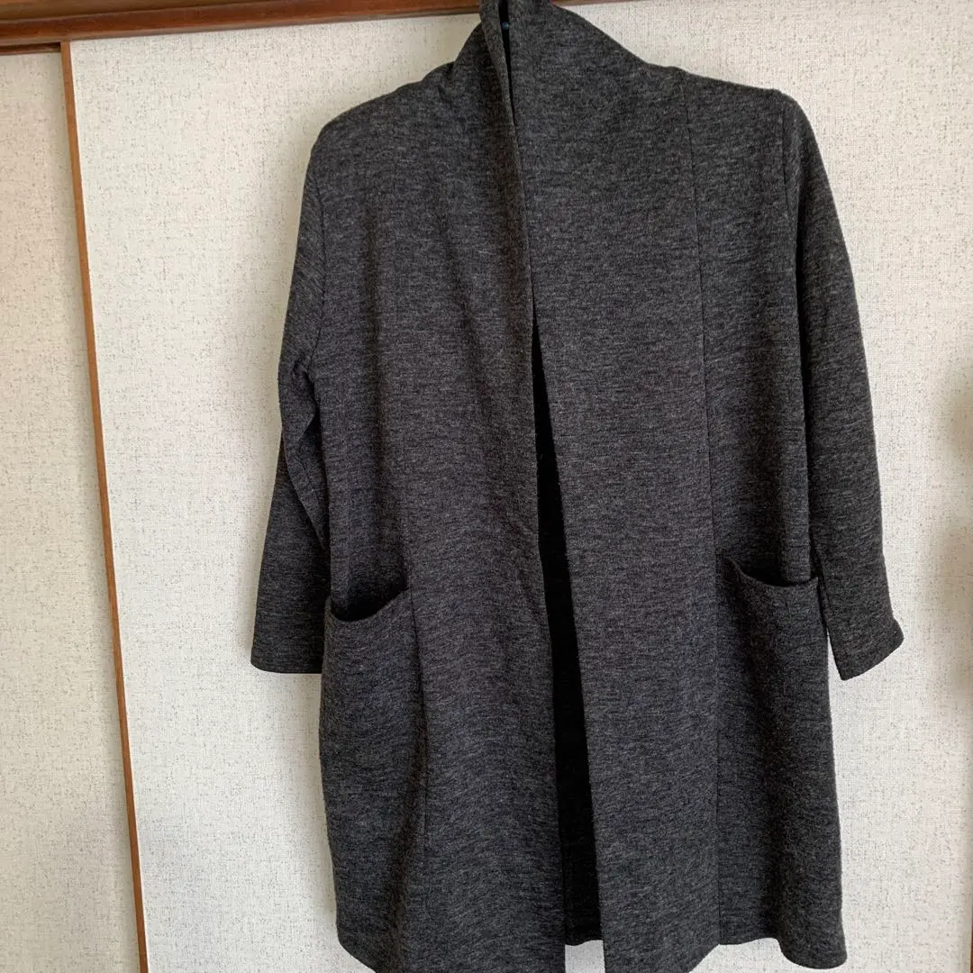 Thumbnail of Gray stand collar cardigan