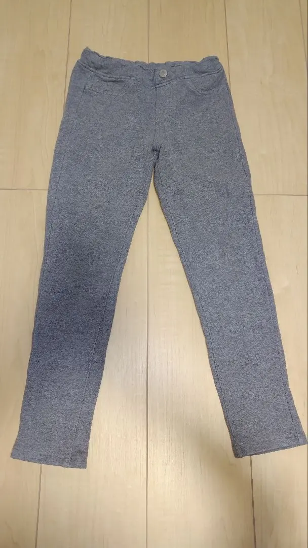 Thumbnail of GU Gray Slim Fit Long Pants 120cm