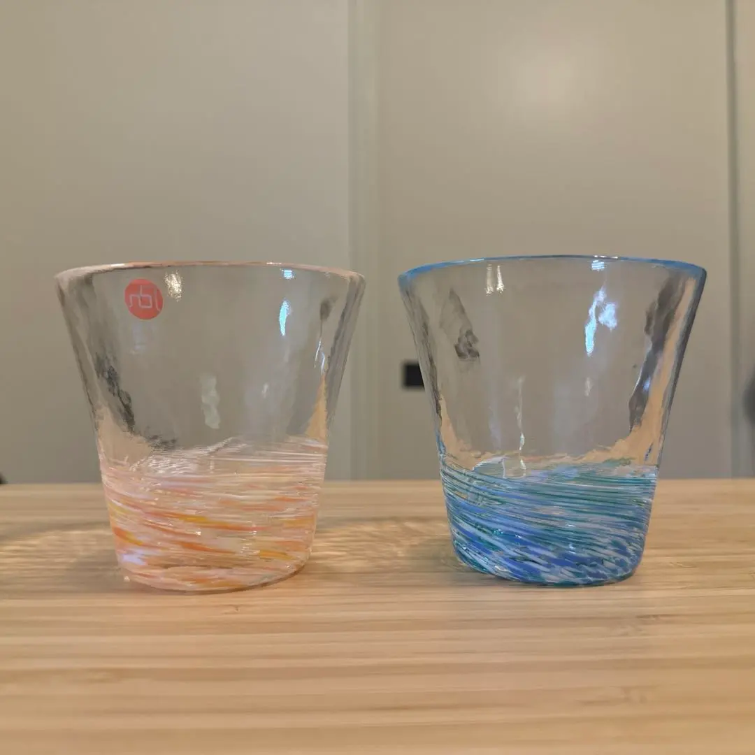 Thumbnail of Tsugaru Vidro Glass Cups, Set of 2, Yamabuki Orange & Blue