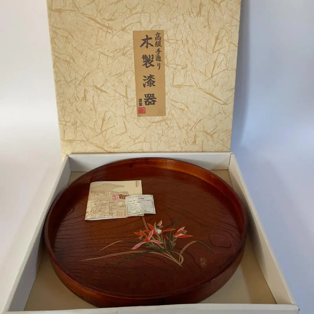 未使用 木製漆器 木製托盤 托盤 合成漆器 天然木 工藝品 秋田 的縮圖