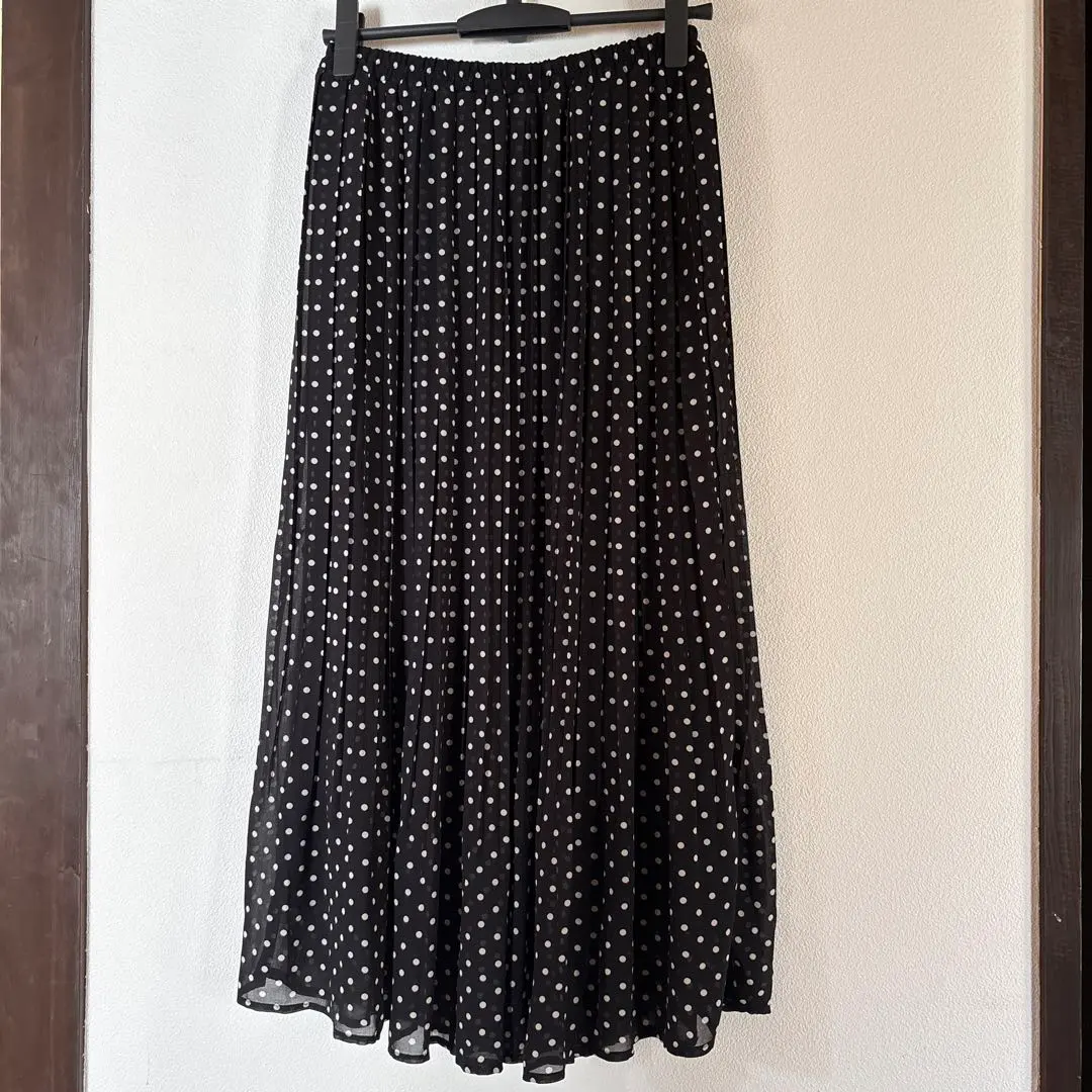 Thumbnail of Premier Black and White Polka Dot Long Skirt