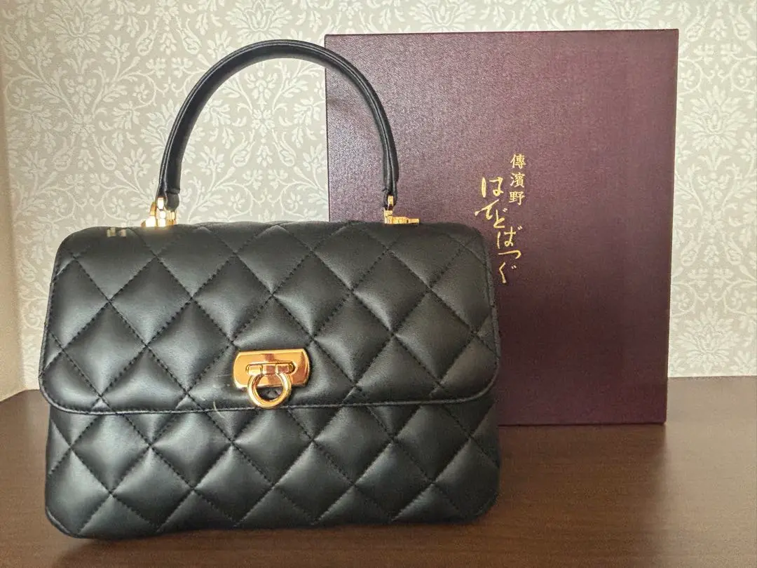 希少✨極美品【ハマノ】レザーキルティング ハンドバッグ