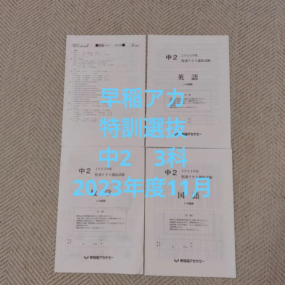 4回分中2【最新版】特訓クラス選抜試験2024 年6月9月