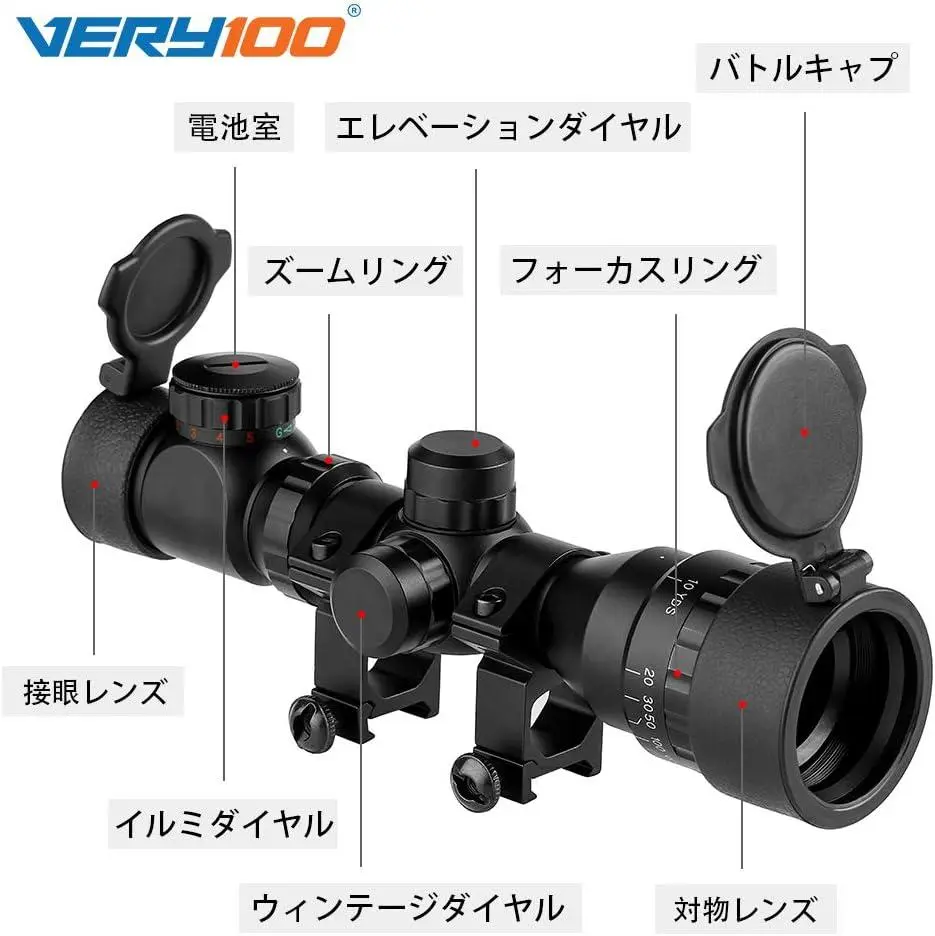 1.5-5.5x20ショートズームスコープ赤緑発光小型コンパクトスコープ新品 楽天市場】1.5-5.5x20ショートズームスコープ赤緑発光小型
