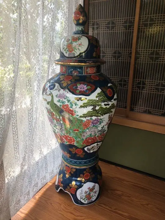 金龍釜博山作 Amazon.co.jp: 超大型有田焼 金龍窯 博山作 飾壺 沈降壺 高さ約
