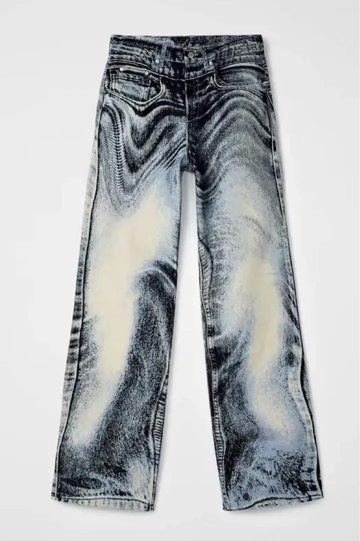 CamperLab マーブルデニムジーンズ camperlab-BLUE-Distorted-Print