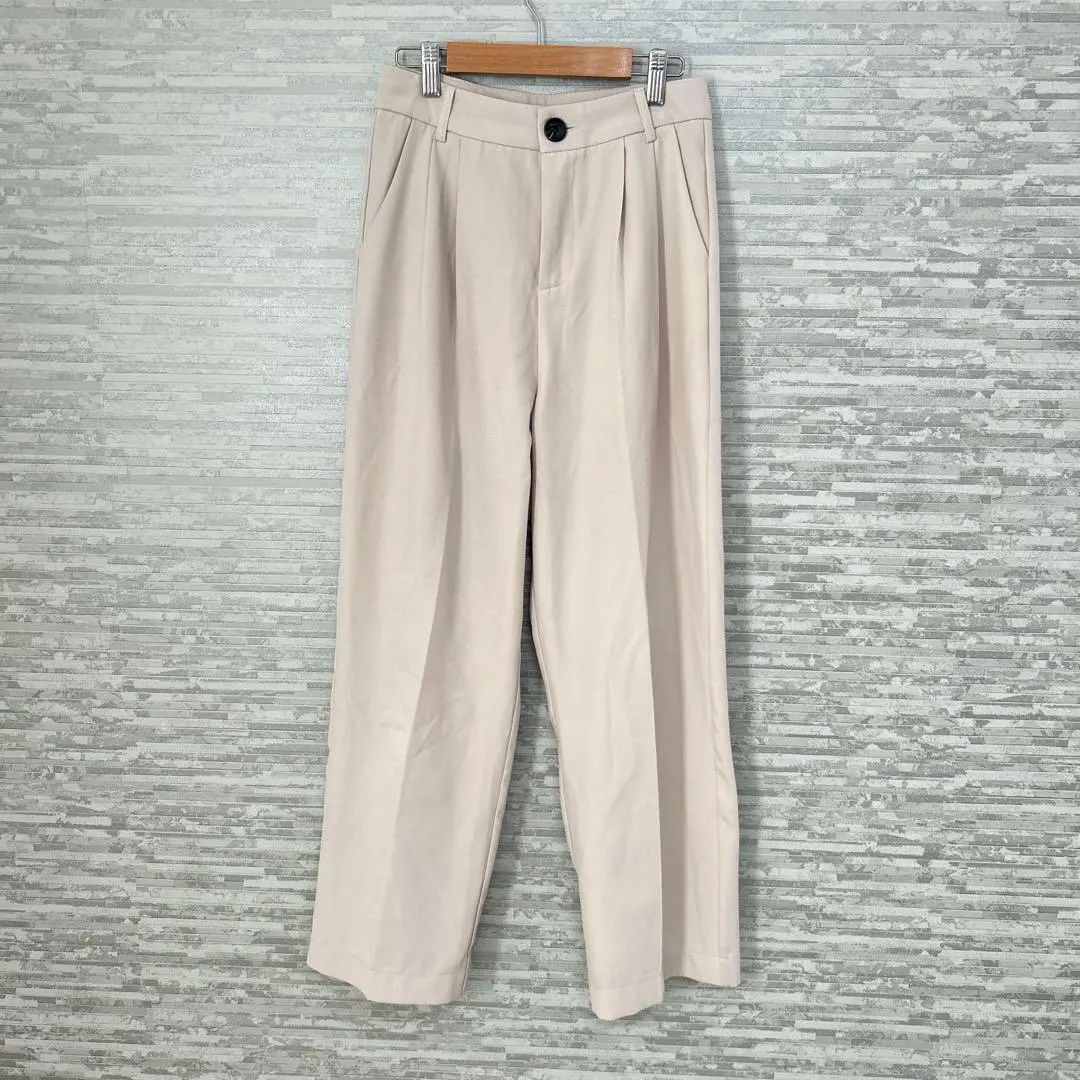 Thumbnail of GRL ✨ Beige Wide Pants M size, with tucks, casual, simple