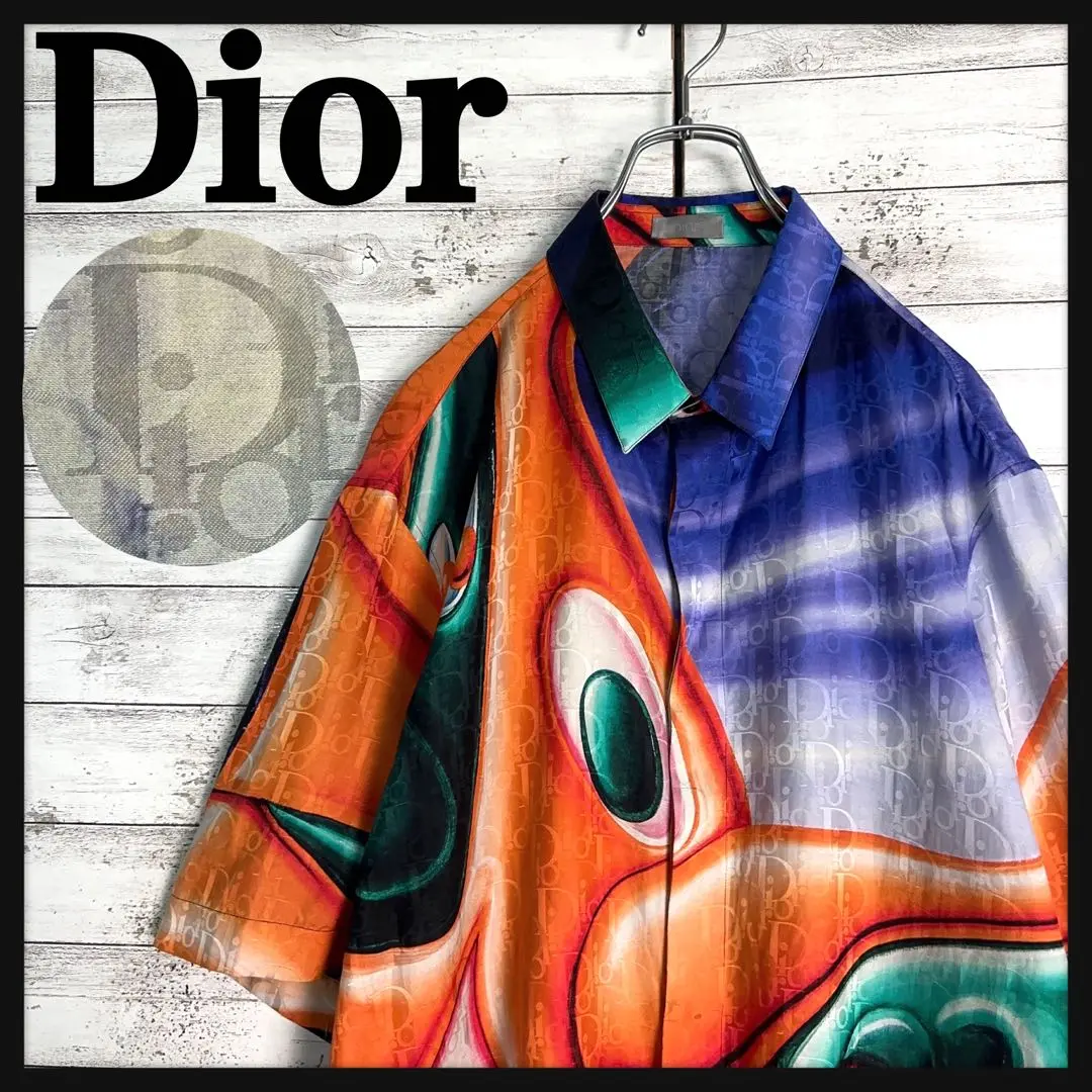 【美品・シルク】Dior HOMME☆コラボ シャツ ケニーシャーフ 入手困難 DIOR HOMME - Dior HOMME × ケニーシャーフ シルク半袖シャツ