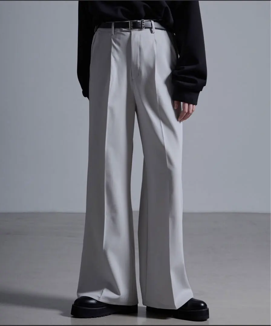 Thumbnail of Drape Wide Flare Slacks [Matching Set Available] White, Gray-based Other