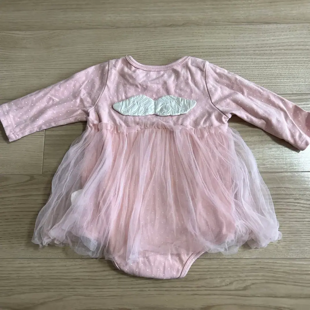 Thumbnail of Overseas children's clothing, pink romper, size 80
