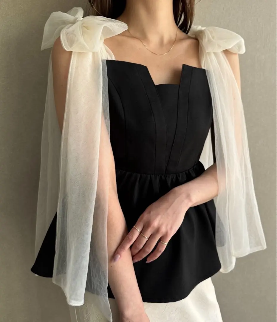 Thumbnail of Black camisole with ribbon