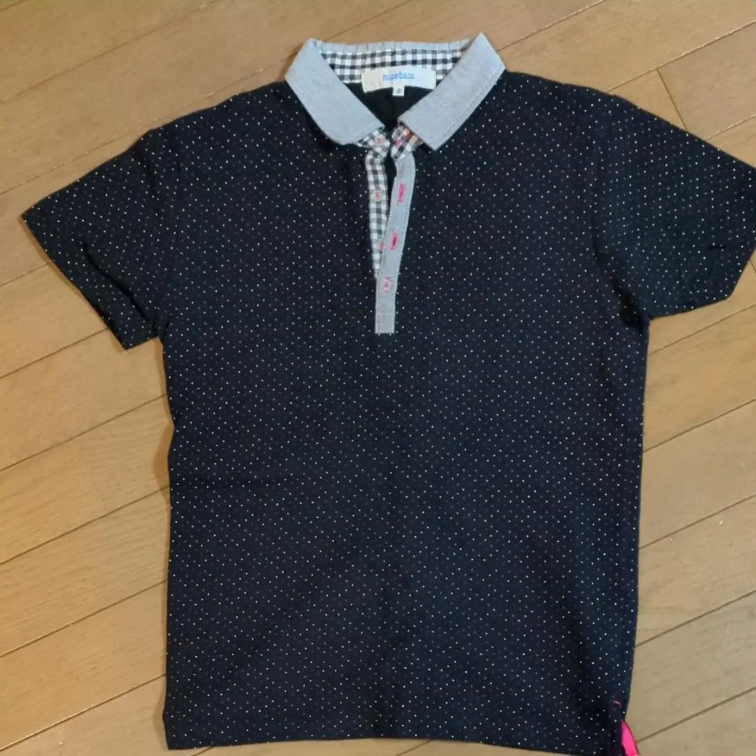 Thumbnail of Navy dot pattern polo shirt