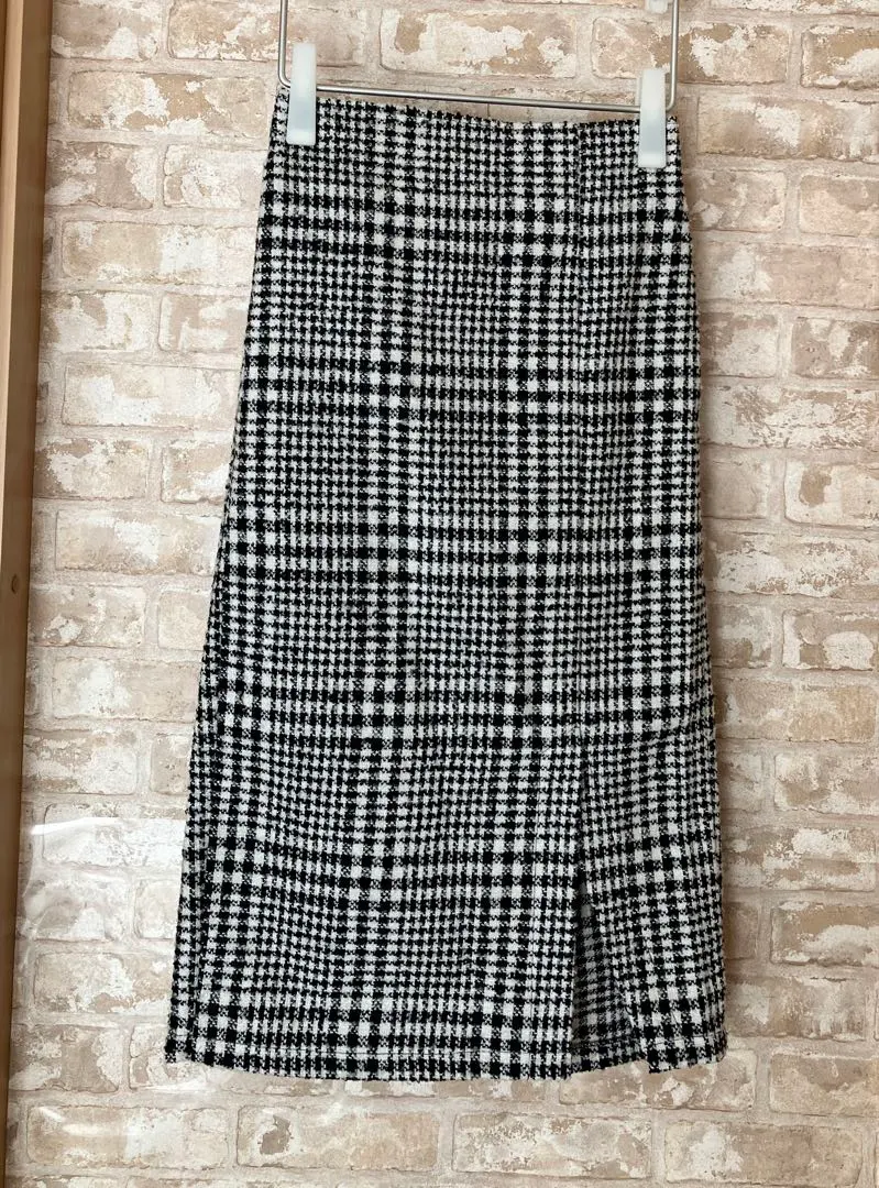 Thumbnail of Checkered Tight Skirt (Wool Blend)