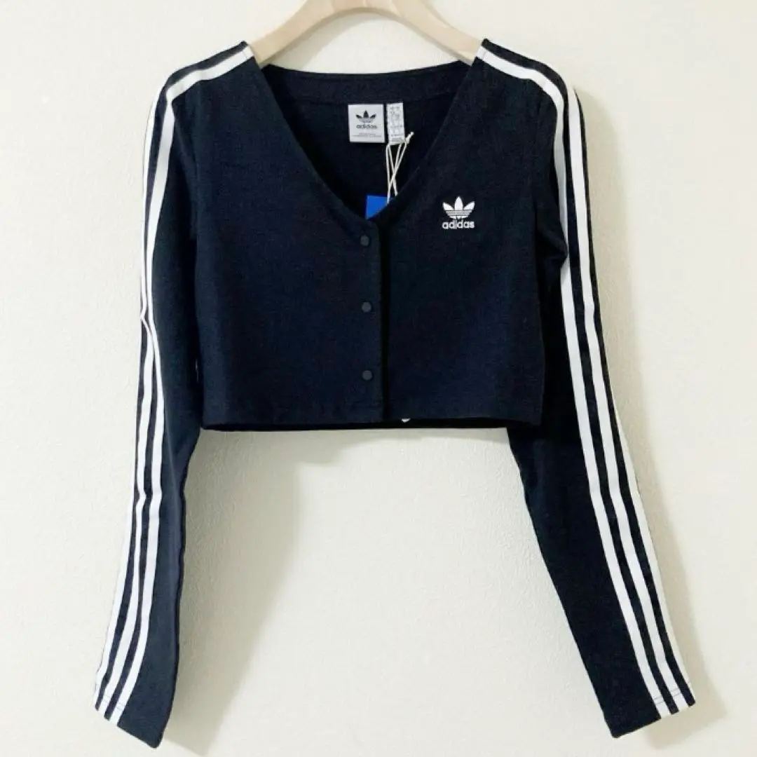 ★人気★ adidas originals Adicolor クロップドカーディガン adidas - 新品 adidas スリー ストライプ ボタン クロップド