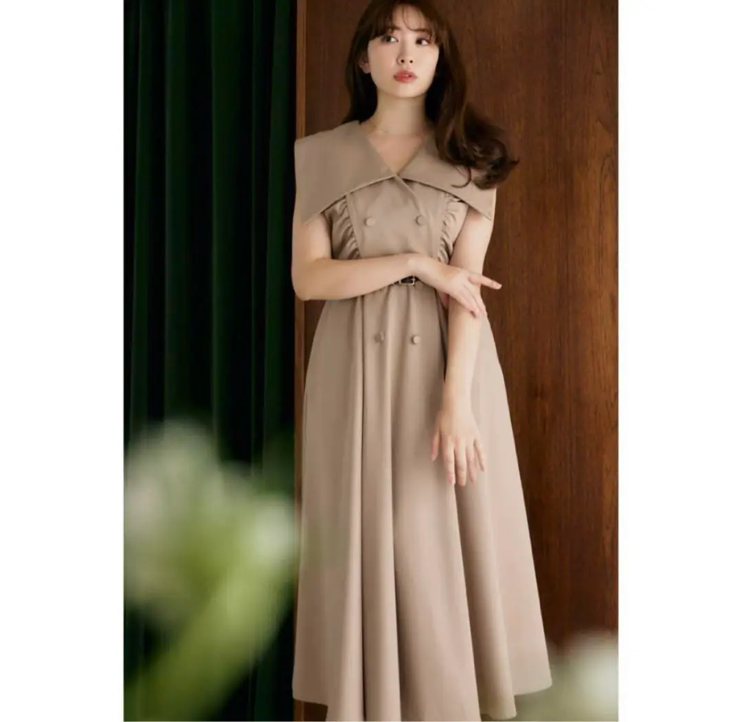 ワンピース herlipto Vincennes Belted BigCollarDress Vincennes Belted Big Collar Dress - メルカリ