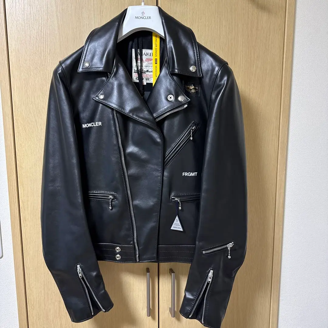 サイズ40 MONCLER/FRAGMENT ルイスレザー レザージャケット 新品】モンクレールジーニアス CYCLONE Fragment ルイスレザー