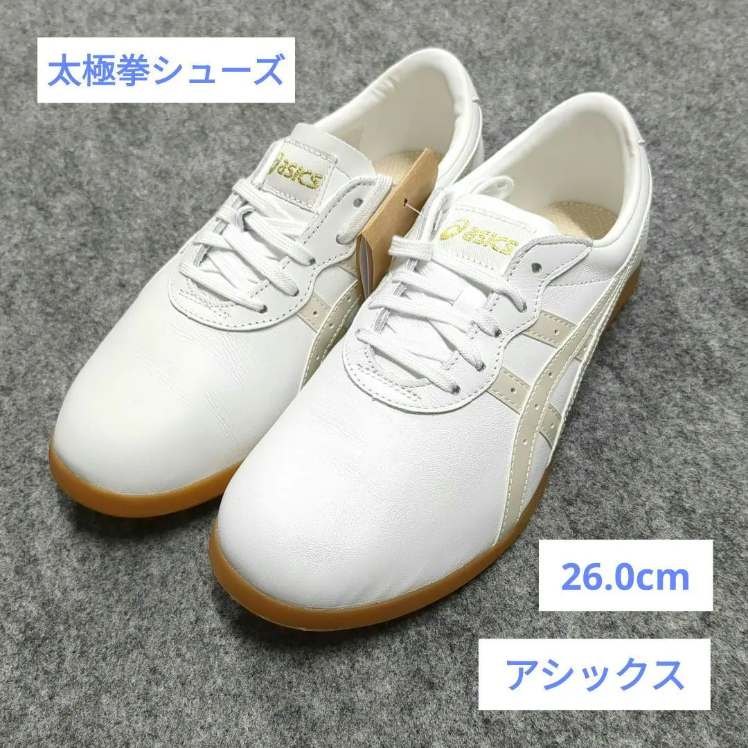 【美品】ASICS ウーシュー WU ホワイト×パール23.0cm アシックス メンズ レディース ウーシュー WU スニーカー 靴