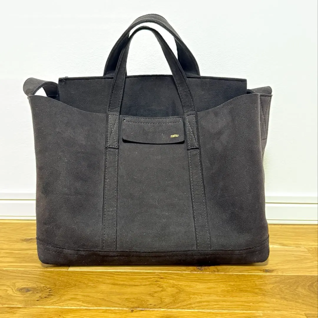 ZATTU NEPPA（旧モデル）トートバッグ　ブラック 美品】zattu トートバッグ NEPPA 2way フラップ ロゴ ブラック
