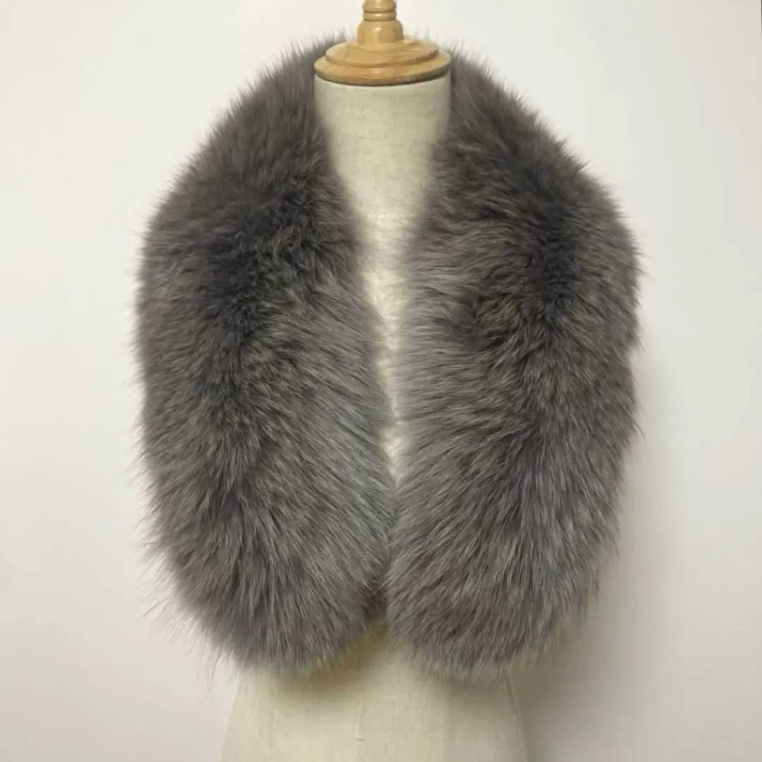 Thumbnail of SAGA FOX Fur Muffler Voluminous Shawl Gray Stole Silver