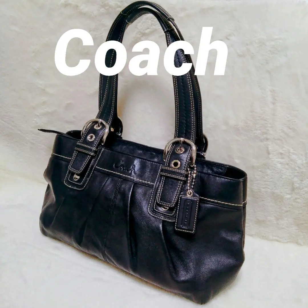 【美品】コーチ　F13732 ハンドバッグ　プリーテッド ソーホー　レザー　黒 楽天市場】COACH コーチ F13732 ソーホー プリーテッド レザー