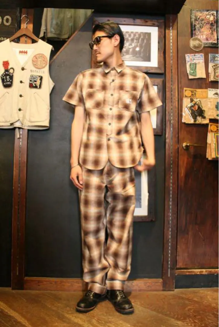 セットアップ】リーフ柄ショート丈カバーオール / リラックス