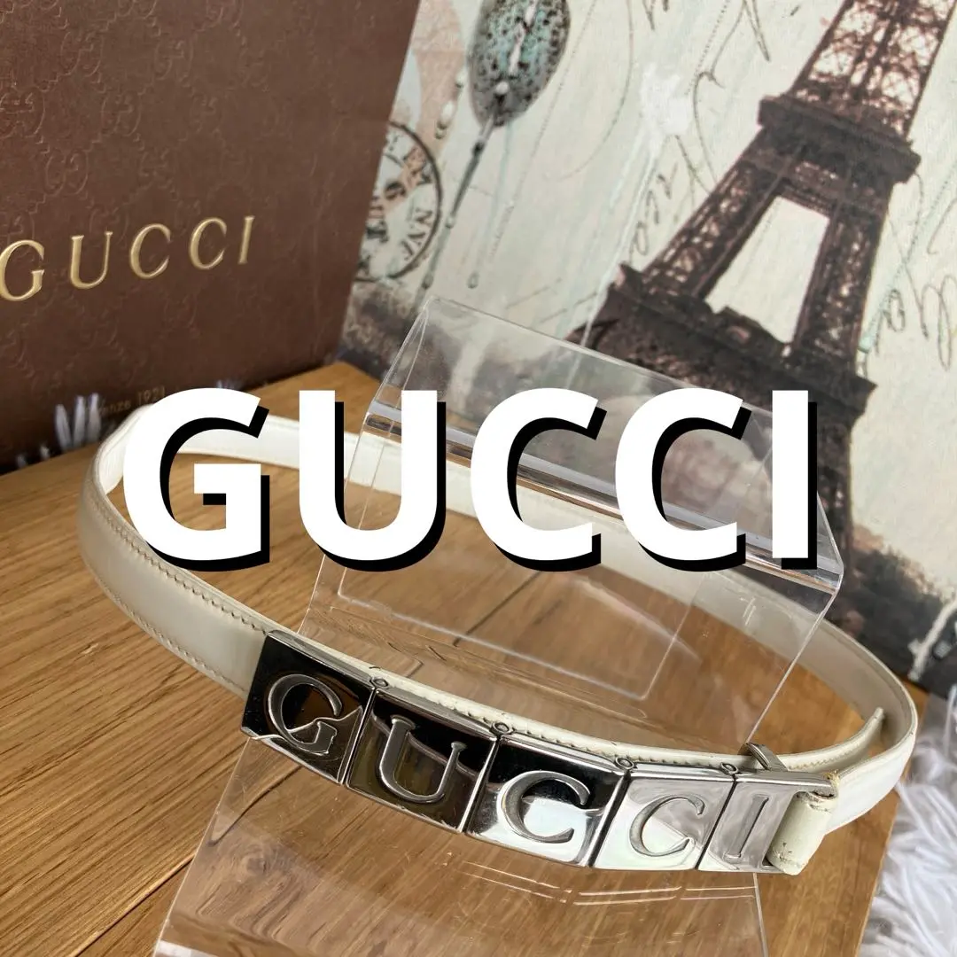 GUCCI グッチ ホワイトレザー ハート型バックル ベルト 楽天市場】新品同様 グッチ ベルト クレスト ハート バックル