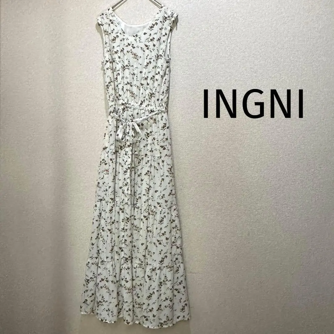 Thumbnail of INGNI Flare Dress - Dressy, Floral Pattern, with String at Waist