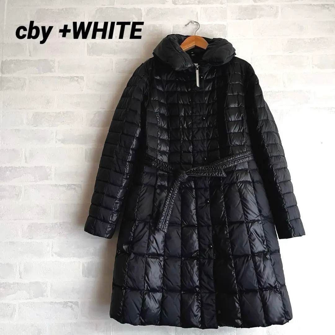 CBY +white （チバイ　ホワイト）黒 ナイロン ロングダウンジャケット other - チバイホワイト CBY+WHITE ダウンコート グースダウン