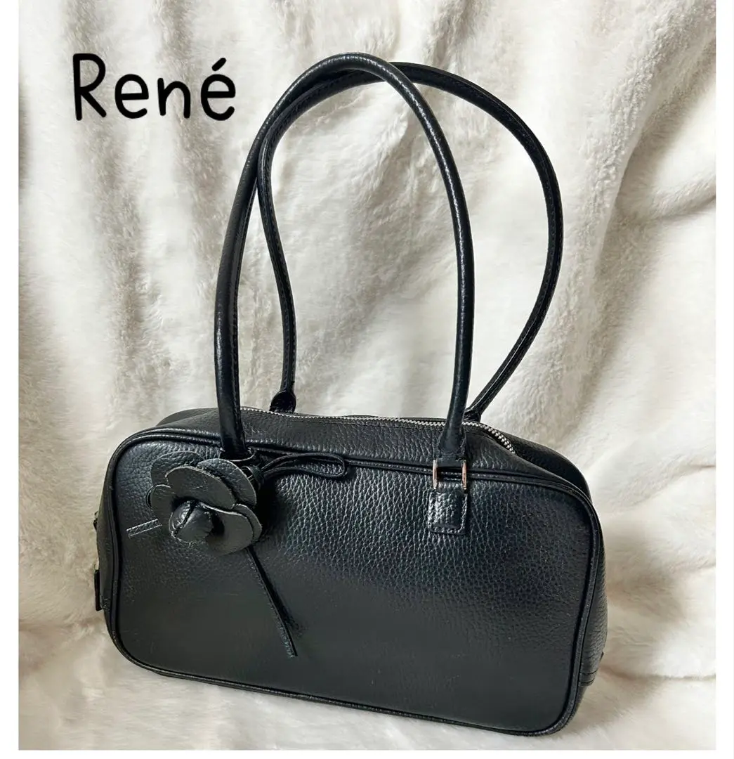【Rene】ルネ　アリア　ハンドバッグ　ゴールド　少々傷あり Rene/ルネ】アリア S ハンドバッグ レザー ベージュ/シルバー