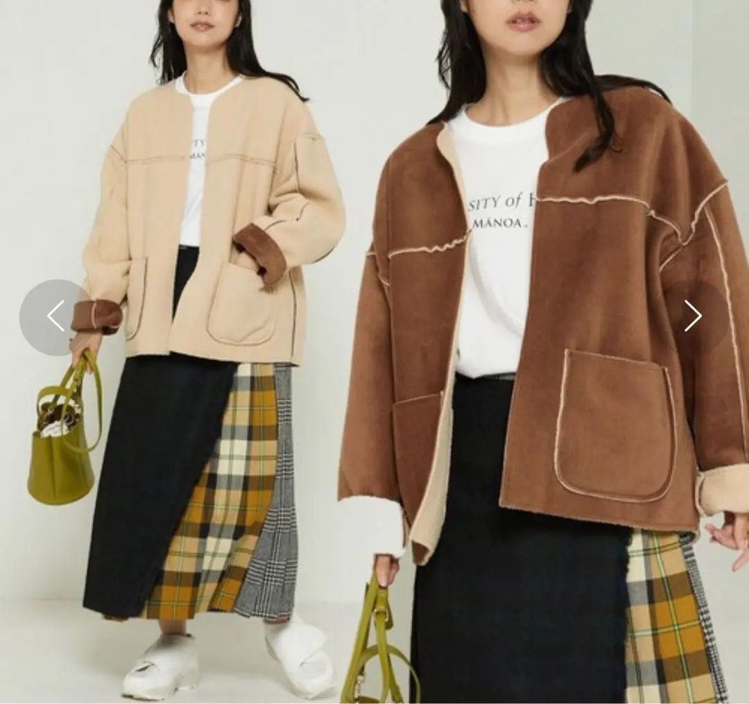 Thumbnail of FREAK'S STORE Reversible Corduroy Boa Short Coat 2way