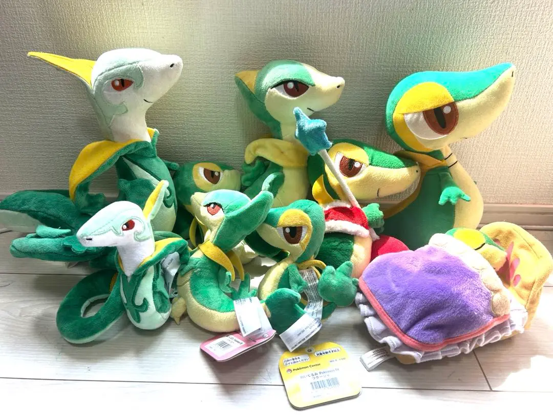 ポケモン ぬいぐるみセット　ツタージャ　ジャノビー　ジャローダ 良品】ポケモンセンター ツタージャ ジャノビー ジャローダ