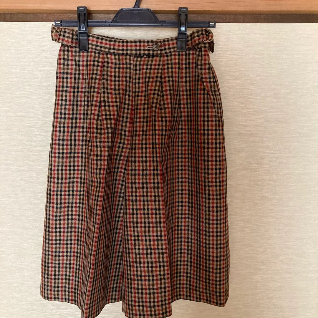 Thumbnail of MORS MR Checkered Knee-Length Culotte Skirt Wool Flare