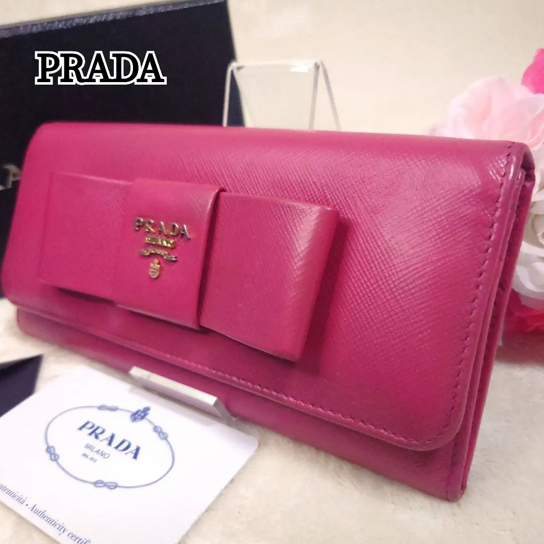 超美品 PRADA プラダ 長財布　ダブルホック　ORCHIDEA Amazon | [Prada] [プラダ] 二つ折り財布 サフィアーノ ピンク