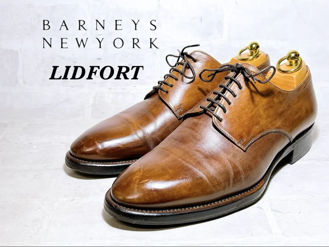 卸売 美品】LIDFORT×BARNEYS NEWYORK UK7 プレーントゥ 靴