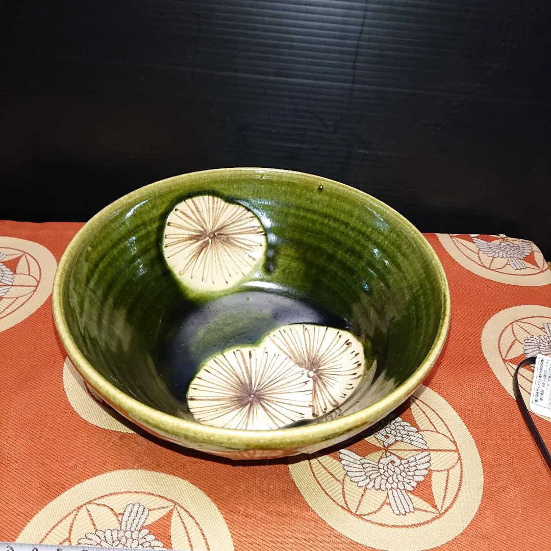 梅村晴峰　織部　角皿　中皿　4枚セット 22センチ 🔶SALE🔶 赤津焼 梅村晴峰昨 織部梅竹絵俎板皿 | MatsuBokkuri
