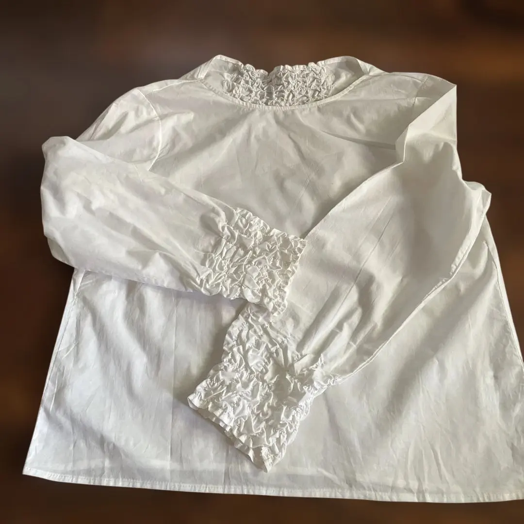 Thumbnail of Melrose Shirred Long Sleeve Blouse - Cotton