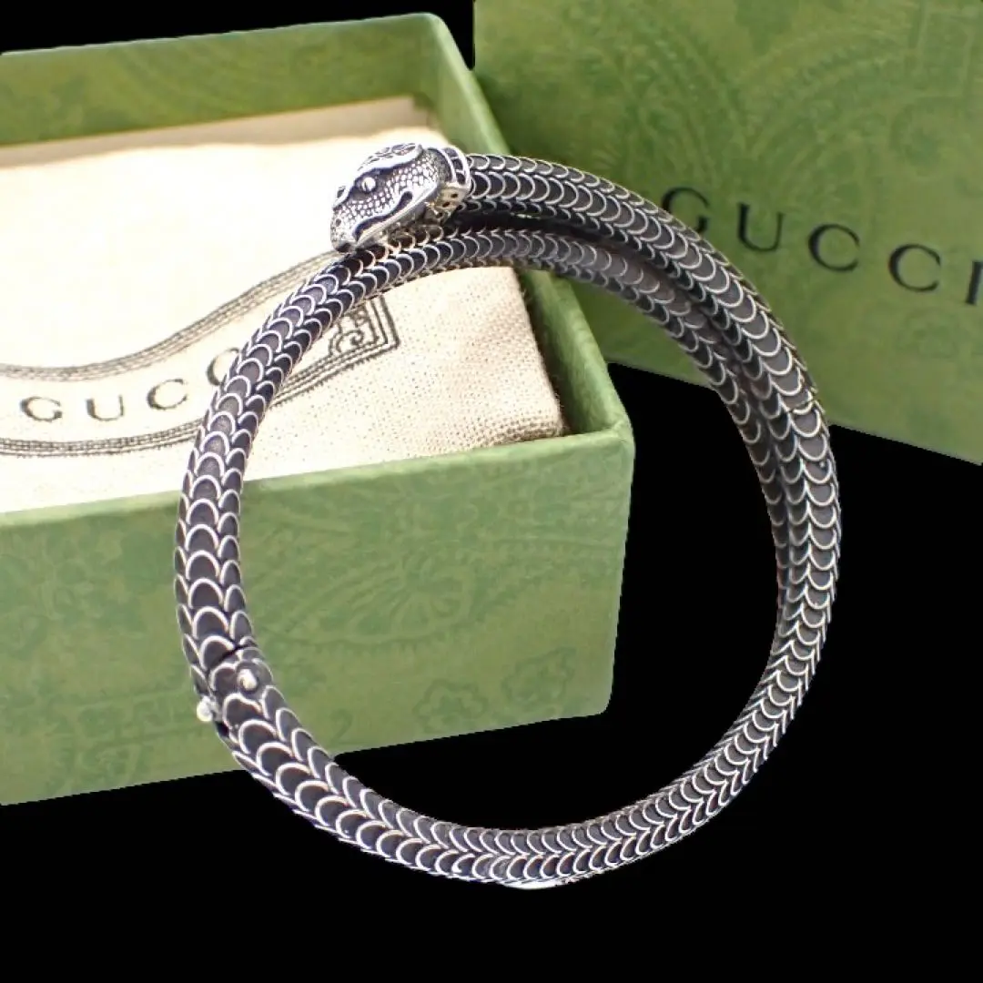 【希少】【リング&バングルセット】GUCCI グッチ スネーク 希少】グッチ GUCCI バングル スネーク ブレスレット シルバー