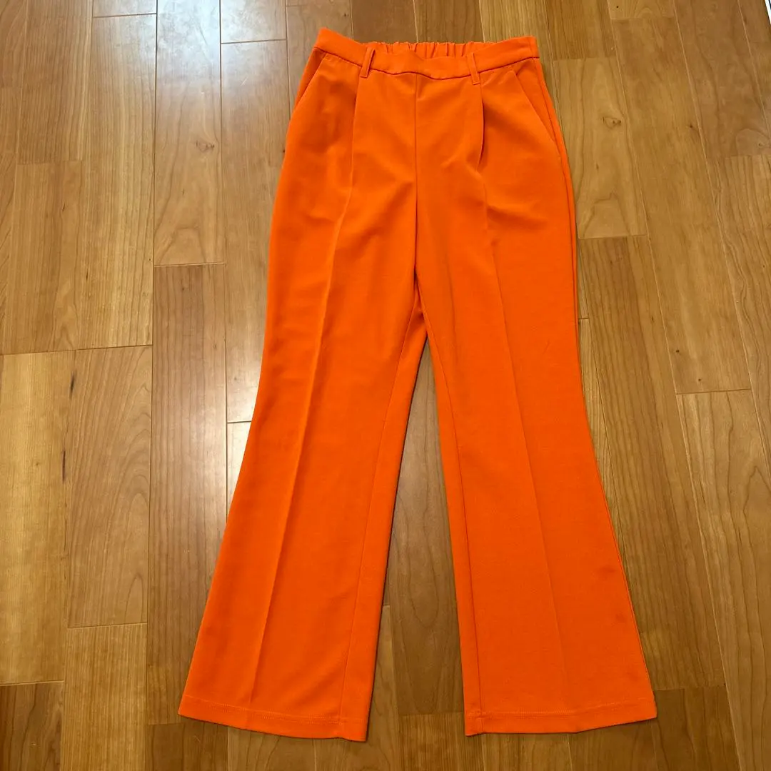 Thumbnail of Orange flare pants with elastic waist