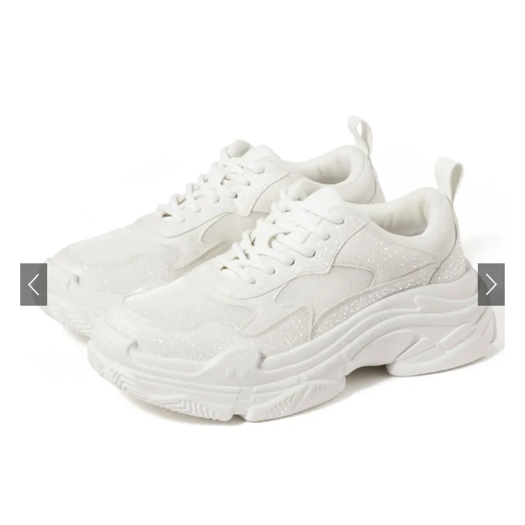 Thumbnail of Glitter Mesh Platform Dad Sneakers [zr1005]