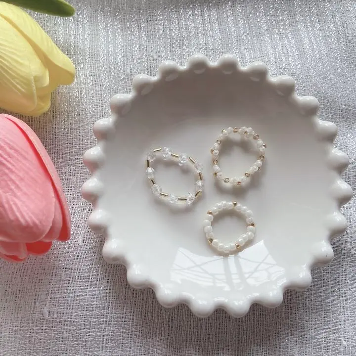 Thumbnail of Beaded rings 3-piece set ❤︎