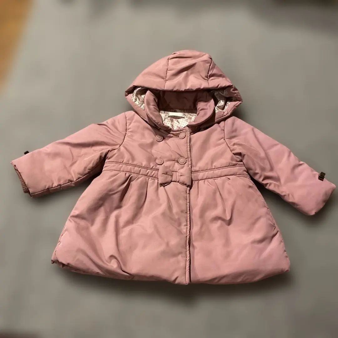 帶帽粉色羽絨外套 的縮圖