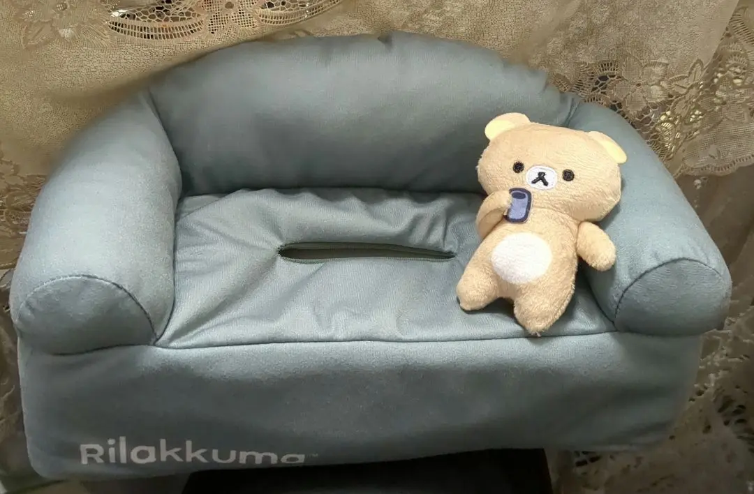 リラックマ　ソファー型ティッシュBOXカバー オレンジ】リラックマ BASIC RILAKKUMA くつろぎソファ型