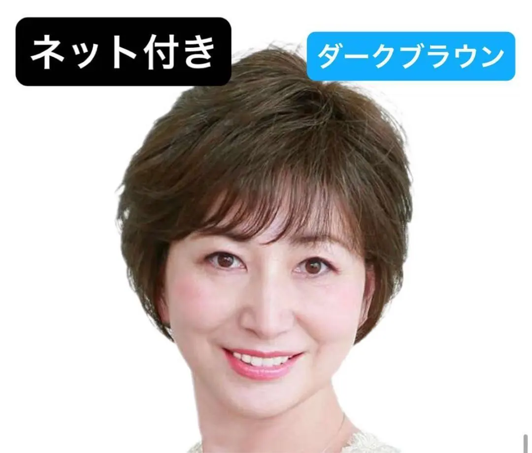 女士 全頭假髮 深棕色 自然 假髮 醫療用 附髮網 的縮圖