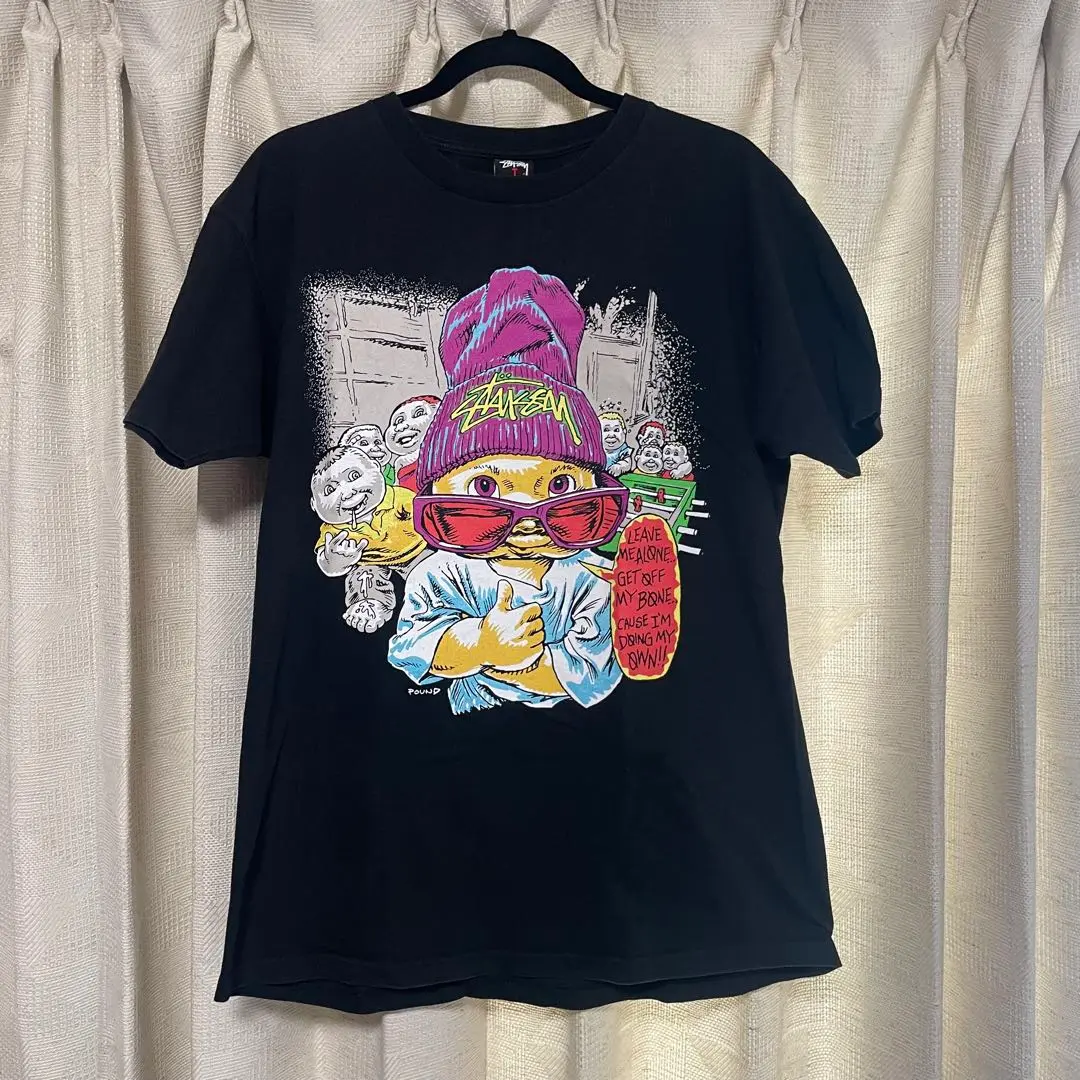Stussy × POUND 限定 コラボ Tシャツ プリント イラスト 黒 Stussy × POUND 限定 コラボ Tシャツ プリント イラスト 黒 2025