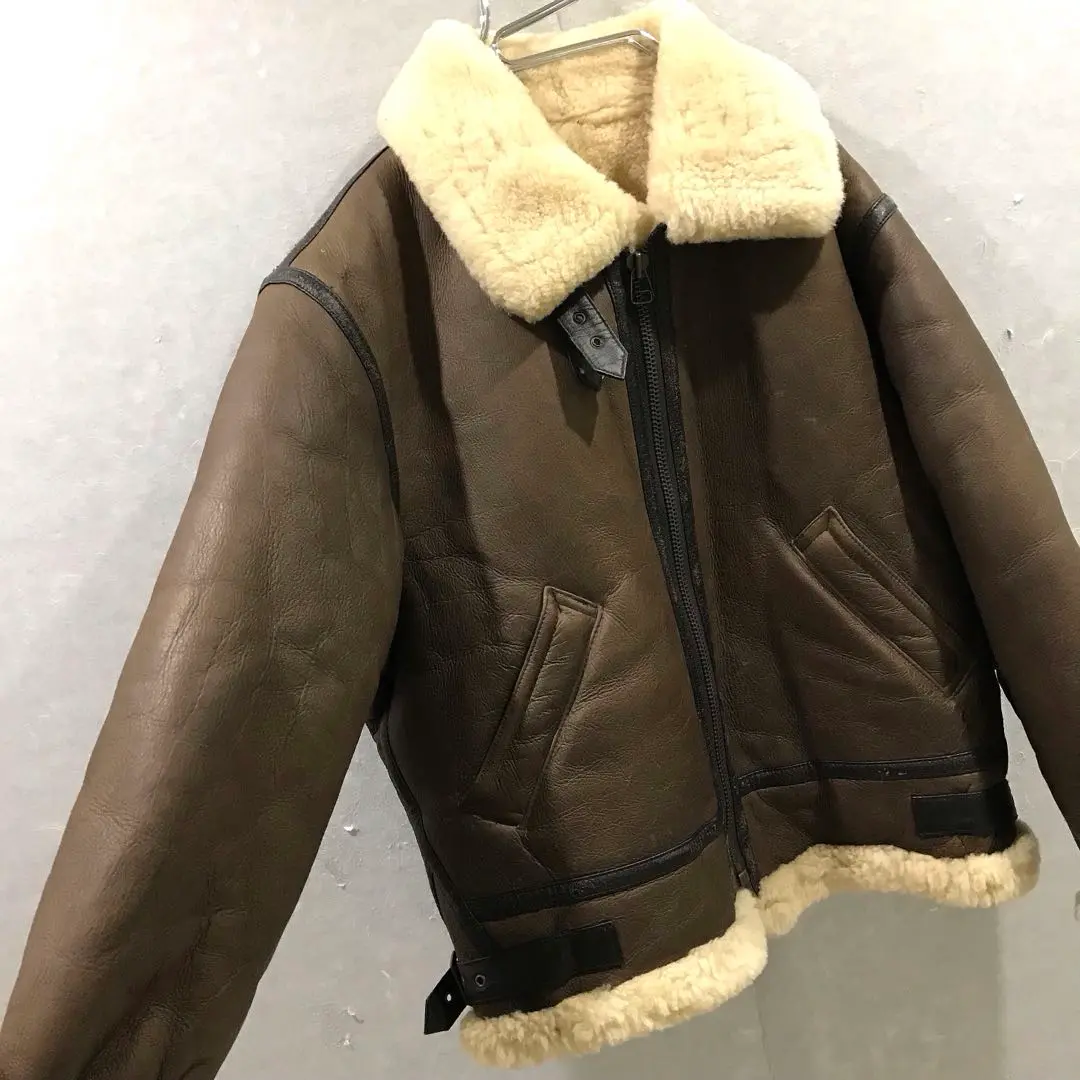 Thumbnail of Genuine Leather TYPE B-3 Flight Jacket Real Mouton Lamb Leather L