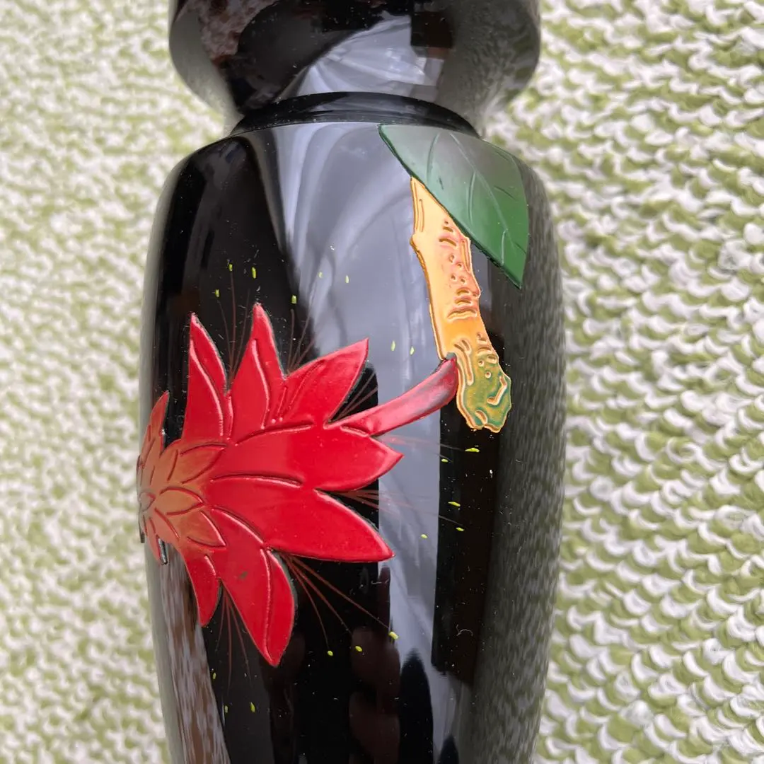 【新品・未使用】琉球漆器 花瓶 花器 一輪挿し ハイビスカス 沖縄 伝統工芸品 琉球漆器 ハイビスカス 黒塗り 花器 花瓶 - メルカリ