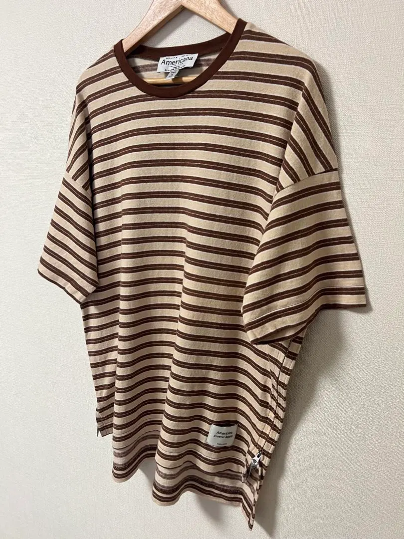 AMERICANA - 値下げ 美品 アメリカーナ ボーダー カットソー Tシャツ 1度のみ着用 美品】americana アメリカーナ ボーダー カットソー 長袖 ロンT