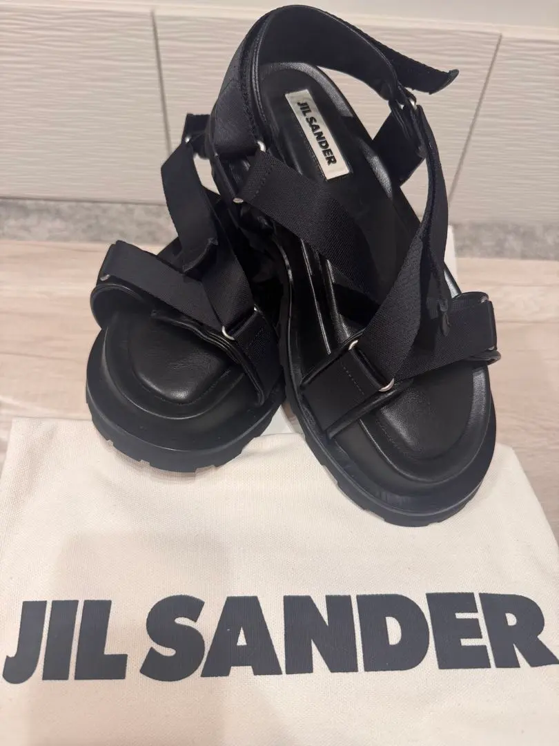 JIL SANDER ジルサンダー サンダル 黒 41(26cm位) 4104824E0164 JILSANDER ジルサンダー サンダル 黒 厚底