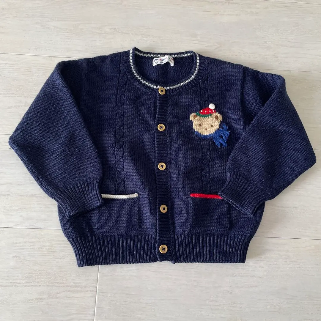 Thumbnail of Familiar Knit Cardigan Sweater 100 Navy