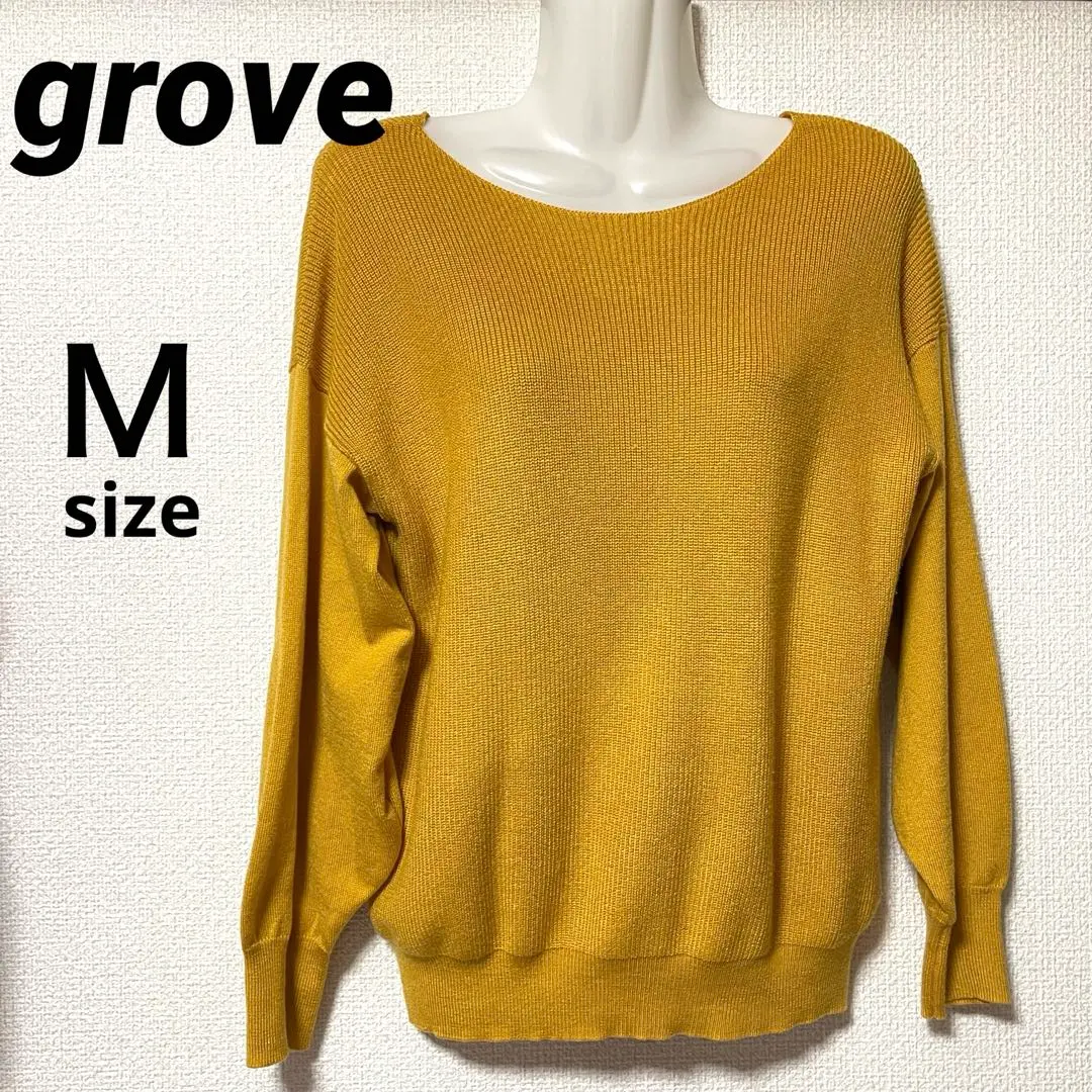 Thumbnail of grove Long Sleeve Knit Top, M, Yellow